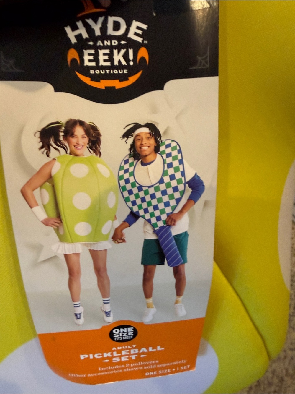Adult Pickleball 2 Person Costume Set - Green & Blue Check - One Size Fits Most